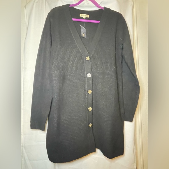 NWOT All Worthy by Hunter McGrady Black Button Down Cardigan Size S - Picture 7 of 14